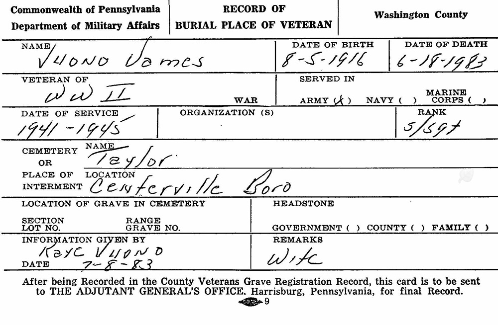 veteran burial